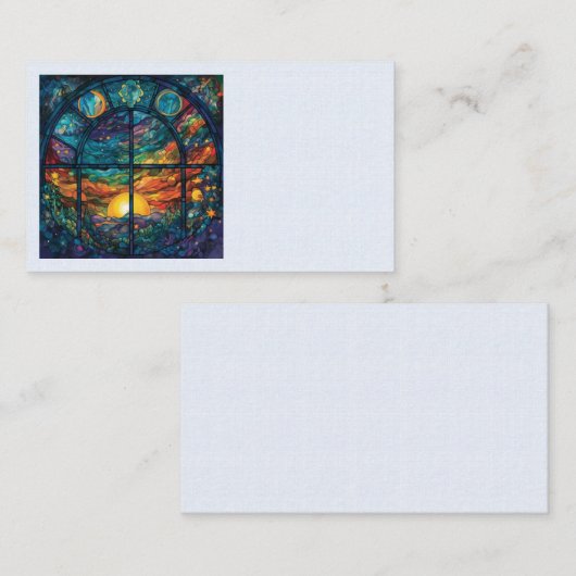 Hemels Glas in lood Kunstwerk Visitekaartjes (Voorkant / Achterkant)