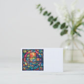 Hemels Glas in lood Kunstwerk Visitekaartjes (Staand voorkant)
