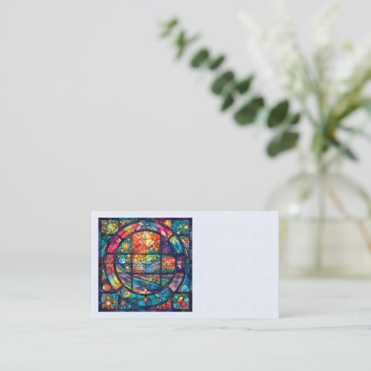 Hemels Glas in lood Kunstwerk Visitekaartjes (Staand voorkant)