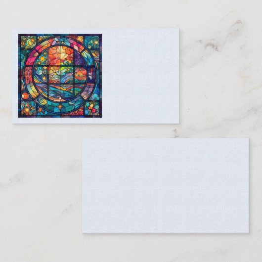 Hemels Glas in lood Kunstwerk Visitekaartjes (Voorkant / Achterkant)