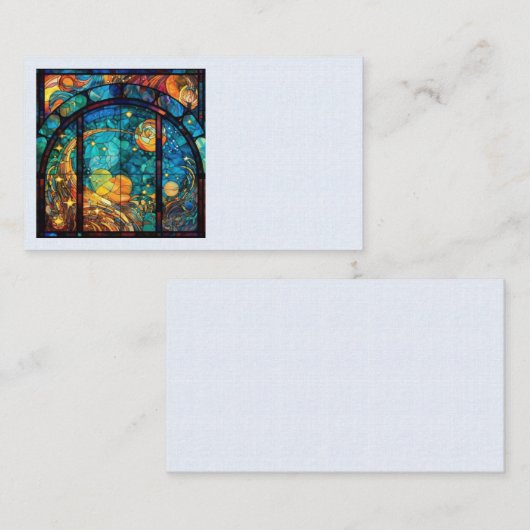 Hemels Glas in lood Kunstwerk Visitekaartjes (Voorkant / Achterkant)