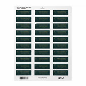 Hemels Gotisch Donker Teal Trouwadreslabel Etiket (Full Sheet)