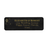 Hemels gotisch zwart en goud retouradres etiket (Voorkant)