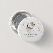 Hemels goud maan sterren ronde button 3,2 cm (Voorkant /achterkant)