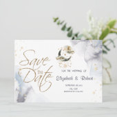 Hemels Goud Maan Sterren Save The Date (Staand voorkant)