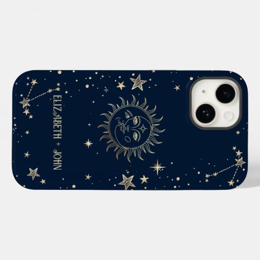 Hemels Goud Zon En Maan  Case-Mate iPhone Case (Achterkant (horizontaal))