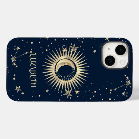 Hemels Goud Zon En Maan Sterren   Case-Mate iPhone Case (Achterkant (horizontaal))