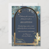 Hemels Goud Zon Maan Glitter Kaart (Voorkant)