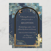 Hemels Goud Zon Maan Glitter Kaart (Voorkant / Achterkant)