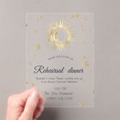 Hemels Goud Zon,Maan,Sterren Waterverf  Acryl Uitnodigingen (Insitu (Draagbaar))