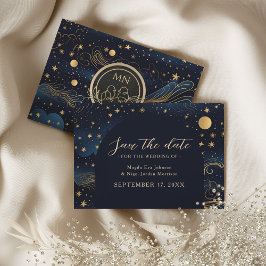 Hemels Gouden Bruiloft Navy Save The Date
