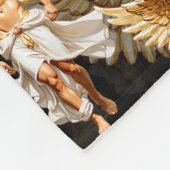 Hemels gouden engelen patroonontwerp fleece deken (Hoek)