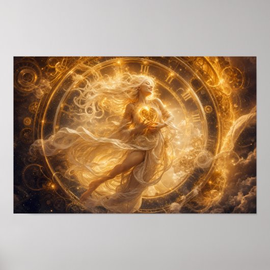 Hemels Gouden Hart Door Tijd Poster (Voorkant)