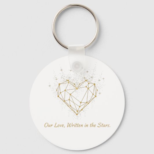 Hemels Gouden Hart Sleutelhanger - Onze Liefde (Voorkant)