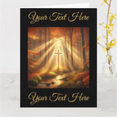 Hemels Gouden Kruis in het Herfstbos Kaart (Gele Bloem)