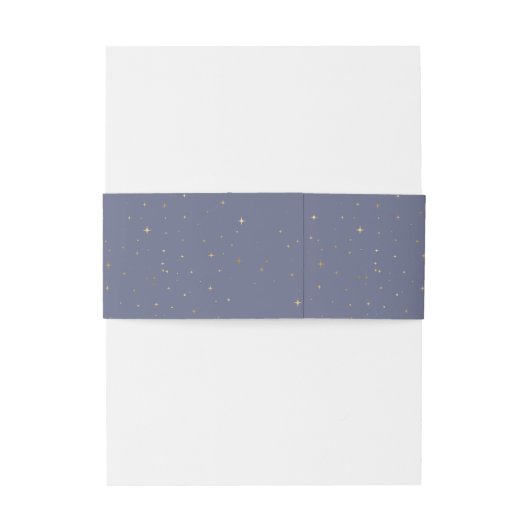 hemels gouden maan middernacht Trouw Buikband Uitnodigingen Wikkel (Achterkant Voorbeeld)