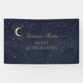 hemels gouden maan Quinceañera welkom Spandoek (Horizontaal)