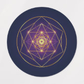 Hemels Gouden Mandala — Evenwicht in het Oneindige Labels (Design 1)
