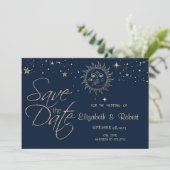 Hemels Gouden Zon En Maan Save The Date (Staand voorkant)