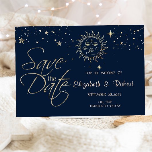 Hemels Gouden Zon En Maan Save The Date