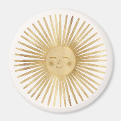 Hemels Gouden Zon Gelukkig Zonneschijn Boho Modern Magneet (Voorkant)