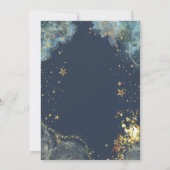 Hemels Gouden Zon Maan Glitterende Sterren Bruilof Kaart (Achterkant)