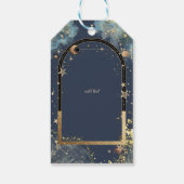 Hemels Gouden Zon  Maan Gouden Glitters Cadeaulabel (Achterkant)