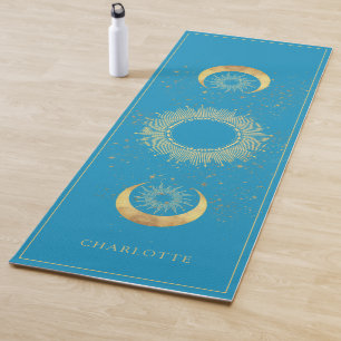 Hemels Gouden Zon Maan Turkoois Yogamat