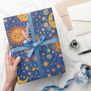 Hemels Handgetekend Patroon - Inpakpapierrol Cadeaupapier