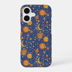 Hemels handgetekend patroon -  iPhone 16 hoesje