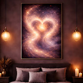 Hemels Hart – Abstracte Kosmische Liefdeskunst Poster