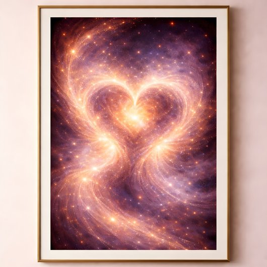 Hemels Hart – Abstracte Kosmische Liefdeskunst Poster