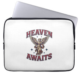 Hemels Hemd met Vintage Gravure van Gotische Engel Laptop Sleeve