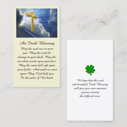 Hemels Hemel Sympathie Gebed Kaart Visitekaartje (Voorkant / Achterkant)