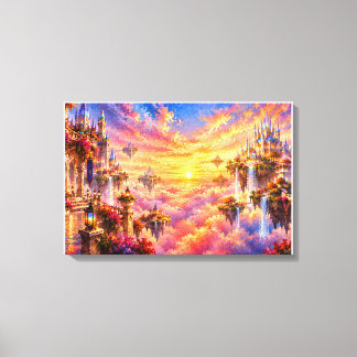 Hemels Kasteel Piek: Zwevend Koninkrijk Canvas Afdruk
