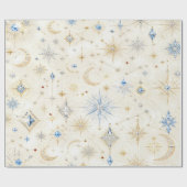 Hemels Kerstcadeaupapier van saffier Cadeaupapier (Vlak)