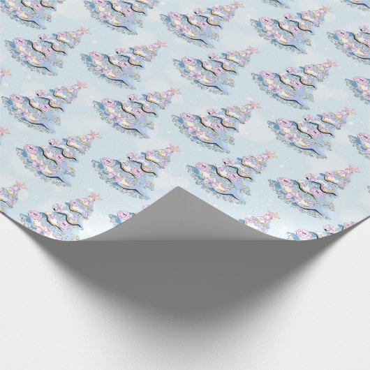 Hemels Kerstfeest Cadeaupapier (Hoek)