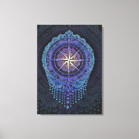 Hemels kompas Mandala Canvas Afdruk (Voorkant)