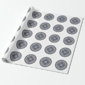 Hemels kompas Mandala Ster Patroon Kunst Cadeaupapier (Uitgerold)