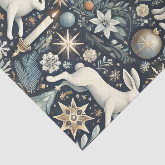 Hemels Konijn Winter Tissue Paper Tissuepapier (Detail)