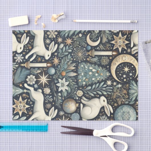 Hemels Konijn Winter Tissue Paper Tissuepapier (Craft)