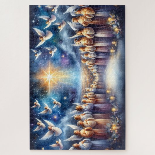 Hemels koor onder de ster van Bethlehem Legpuzzel (Verticaal)