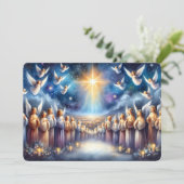 Hemels Koor Onder Ster van Bethlehem Feestdagenkaart (Staand voorkant)