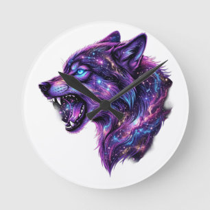 Hemels Kosmisch Sterrenstelsel Wolf Brul Grafische Ronde Klok