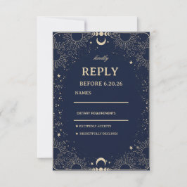 Hemels Kosmisch Vintage RSVP Kaartje