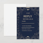 Hemels Kosmisch Vintage RSVP Kaartje (Voorkant / Achterkant)