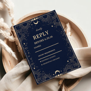 Hemels Kosmisch Vintage RSVP Kaartje