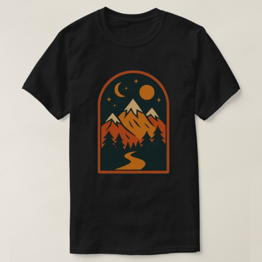Hemels Landschap Heren Donkere T-Shirt (Design voorkant)
