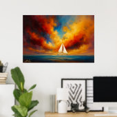 Hemels landschap op zee poster (Thuiskantoor)