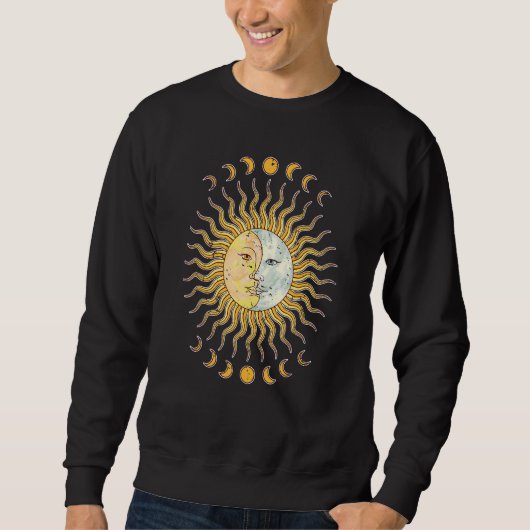 Hemels Lichaam Halve Maan Zon Boho Astronomie Als Trui (Voorkant)